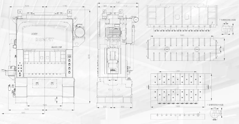 dimensions of MARX-125T Knuckle Type High Speed Precision Press