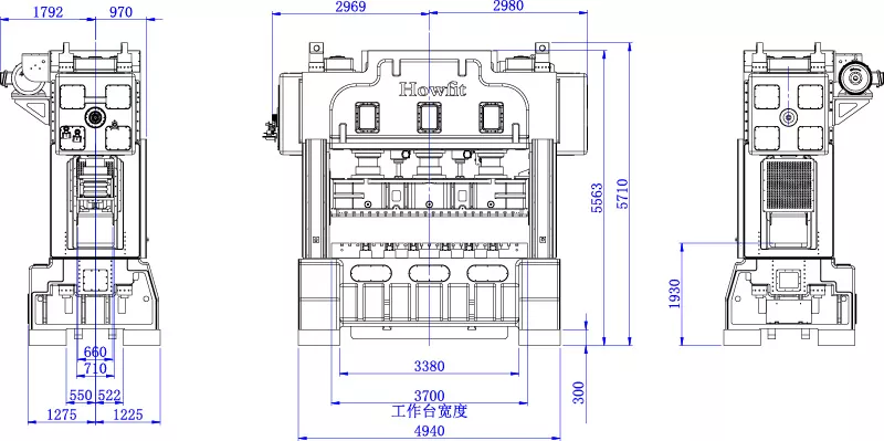 dimensions of DDH-400ZW HOWFIT High Speed Precision Press